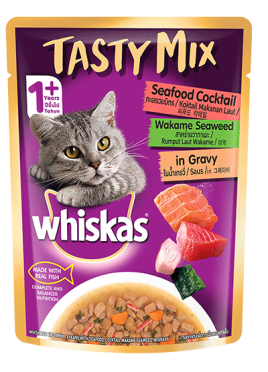 Whiskas® Tasty Mix Seafood Cocktail And Wakame Seaweed in Gravy 70g